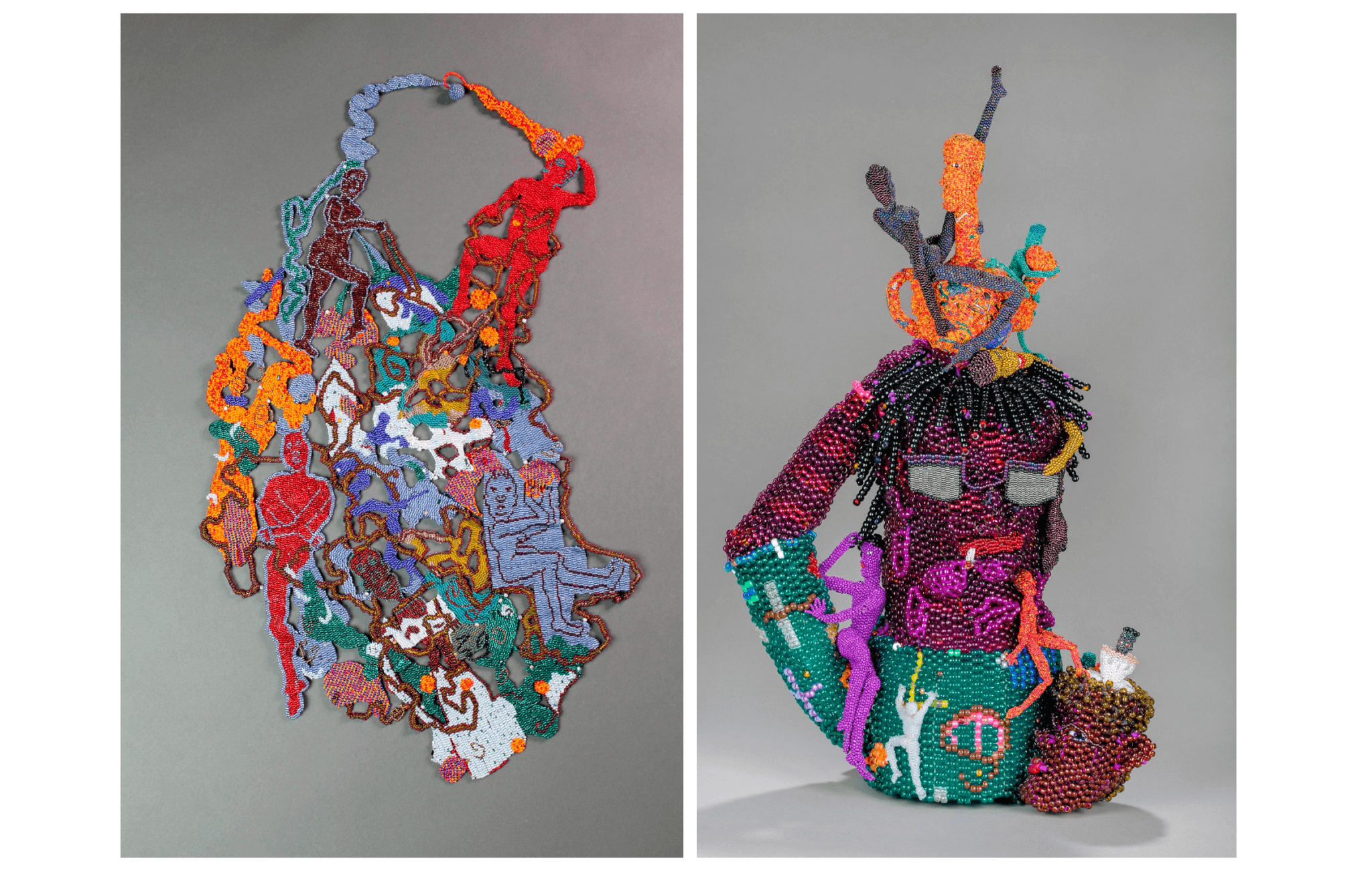 Image of "Fairytale" and "Mz. Teapot" by Joyce J. Scott
